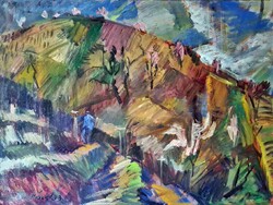 Tenkács Tibor /1913 - 1998/ :  Tokaji szőlőhegyen