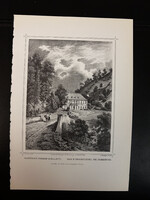 Vasfürdő Pozsony mellett - Hunfalvy - Rohbock acélmetszet, reprint Felvidék, Szlovákia