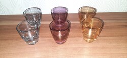 Retro színes feles pohár 6 db