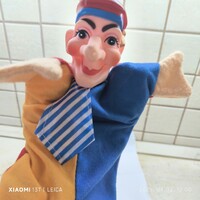 Gumi fejű,posztóruhás báb. Midcentury/Retro/antik játék, katona báb figura (Svejk a derék katona)