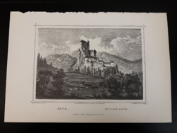 Árva - Hunfalvy - Rohbock acélmetszet, reprint Felvidék, Szlovákia
