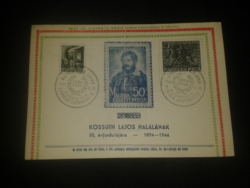 1944. Emléklap/emlékbélyegzés ( Kossuth Lajos halálának 50. évfordulójára )