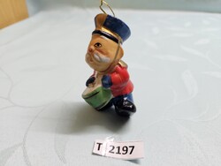 T2197 Orosz porcelán doboló katona karácsonyi dísz