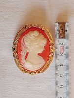 Bross kitűző 001 - kámea camea jellegű 5cm vintage