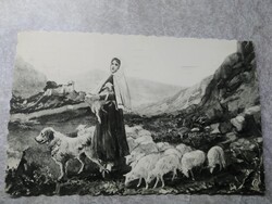 Vallásos képeslap, Lourdes, Szent Bernadett apáca, 1954