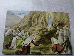 Vallásos képeslap, Lourdes, Szent Bernadett apáca, 1960