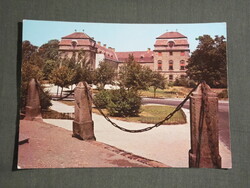 Képeslap,Pápa,Esterházy kastély múzeum,park,emlékmű látkép,részlet, 1980-