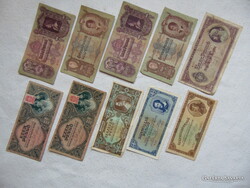 10 darab pengő bankjegy LOT ! Tartásfok F - VF  B