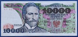 Lengyelország 10000 Zlotych / Zloty 1988, EF+.