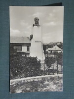 Képeslap,Pécel,Kossuth szobor,tér látkép,részlet, 1957-