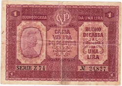 Olaszország 1 líra 1918 FA