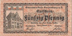 50 pfennig 1918.01.02. Rottenburg Németország hajtatlan UNC