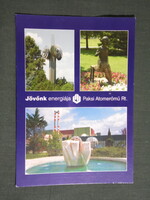Képeslap,Paks,Atomerőmű,park,szobor látkép,részlet, 1990-