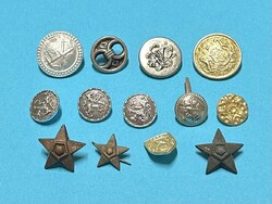Régi díszgomb katonai gomb katona dísz bronz csillag gomb bronzcsillag