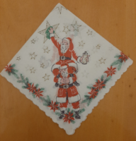 Retro régi karácsonyi mikulás télapós mintás szalvéta