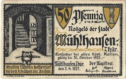 50 pfennig 1921.10.31. Mühlhausen Németország