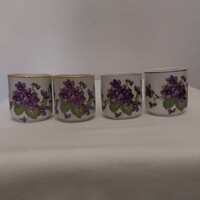 4db  ibolya mintás zsolnay porcelán kávés csésze.