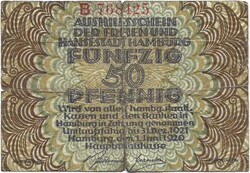 50 pfennig 1920.06.01. Hamburg Németország