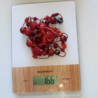 Csodás impozáns narancsos porcelán és üveg nyaklánc