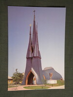Képeslap,Paks,Szentlélek templom látkép,részlet, 1990-