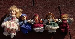 VINTAGE baba - kézműves mini baba - porcelán fejű baba