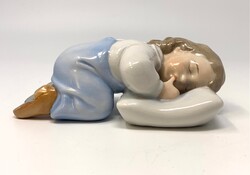 Zsolnay Sinkó porcelán figura alvó gyermek  RZ