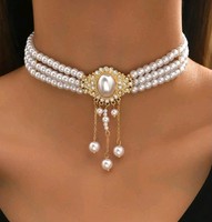 Ùj Gyönyörű műgyöngy choker nyaklánc.