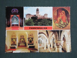 Képeslap,mozaik,Pannonhalma,Bencés Főapátság templom,oltár látkép,részlet,1981-