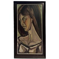 Hámori Béla (1940-2004) Modell Picasso stílusban - művészi női portré /számlát adunk hozzá/