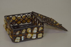 Beaded Metal Jewelry Box A244