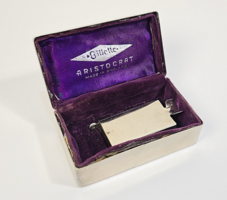 Ritka - vintage - GILETTE ARISTOCRAT - borotvatartó fém doboz