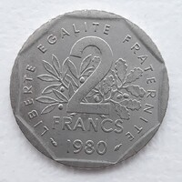 2 Frank 1980 érme, fémpénz - Franciaország 2 Frank 1980 pénzérme