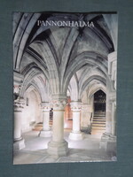 Képeslap,Pannonhalma,Bencés Főapátság templom,altemplom kripta látkép,részlet,1990-