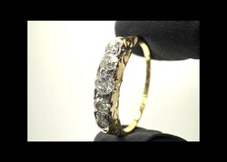 Antik, 18kt & platina gyemant gyuru, certifikattal-gyors eladasra VS2/SI1 cca 0.5 ct G-H