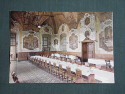 Képeslap,Pannonhalma,Bencés Főapátság templom,ebédlőterem látkép,részlet,1980-