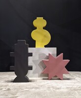 Posztmodern váza olasz, Memphis Milano jelzett Florio több darab
