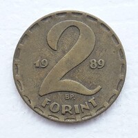 2 Forint 1989 érme, fémpénz - Magyarország 2 Forint 1989 pénzérme