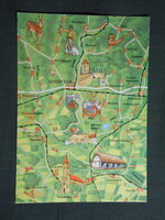 Képeslap,térképes,Szigetvár és környéke,Rózsafa,Kákics,Merenye,Lakócsa,Sellye,Gyűrűfű,1971