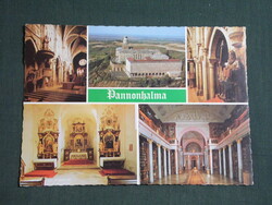 Képeslap,mozaik,Pannonhalma,Bencés Főapátság templom,könyvtár,olvasóterem látkép,részlet,1984-