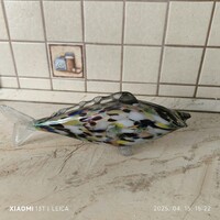 Retro Muránói üveg hal 34 cm / mid century /asztali dísz díszüveg