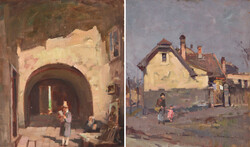 Csallóközi Farkas Lőrinc (1898-1966) - A Gyűjtő / Faluvége Kétoldalas Festmény 1941.