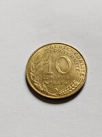 Extra szép 10 Centimes Franciaország 1987