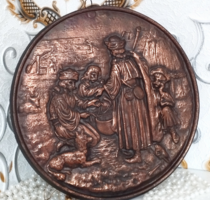 05.25 FIÓKBEZÁRÁS-KIÁRUSÍTÁS!!! HORTOBÁGYI GULYÁSOK-BRONZOS FÉM FALIDÍSZ!