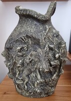 Világhy Árpád vadászjelenetes padlóváza