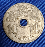 1954. 10Lepta Görögország (254)