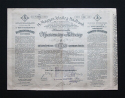 Magyar Jelzálog-Hitelbank nyeremény-kötvény 100 korona 1906 A