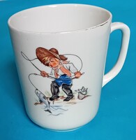 Zsolnay mesebögre, pecázó fiú ( a Nagy Horgász )