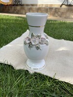 Gyönyörű virágos porcelán  váza 21 cm magas paraszti gyűjtői nosztalgia darab