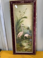 Flamingó szövetre festve