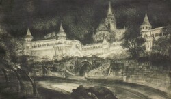 Emanuel Béla (1879-1976) : Halászbástya esti fényben, 1940